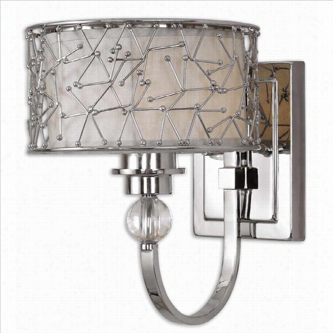 Uttermost Brandon 1 Ligh T Nickel Plaated Metal Wall Sconce