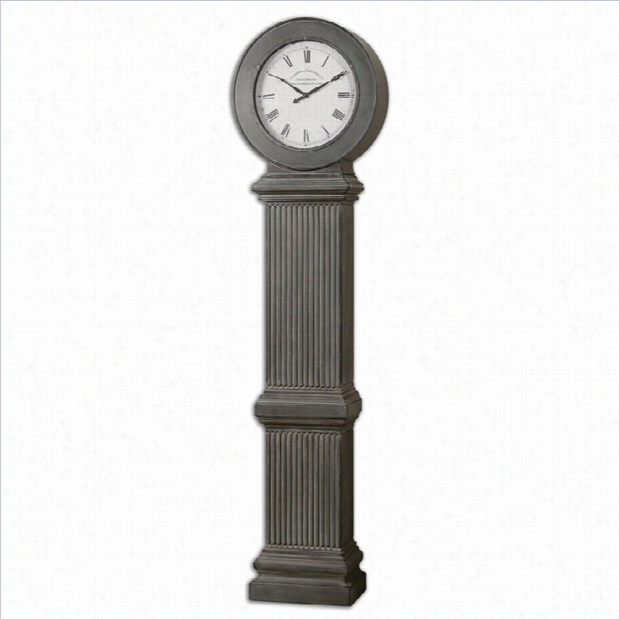Uttermost Chouteau Floor Clock In Antiqued Dusty Gray