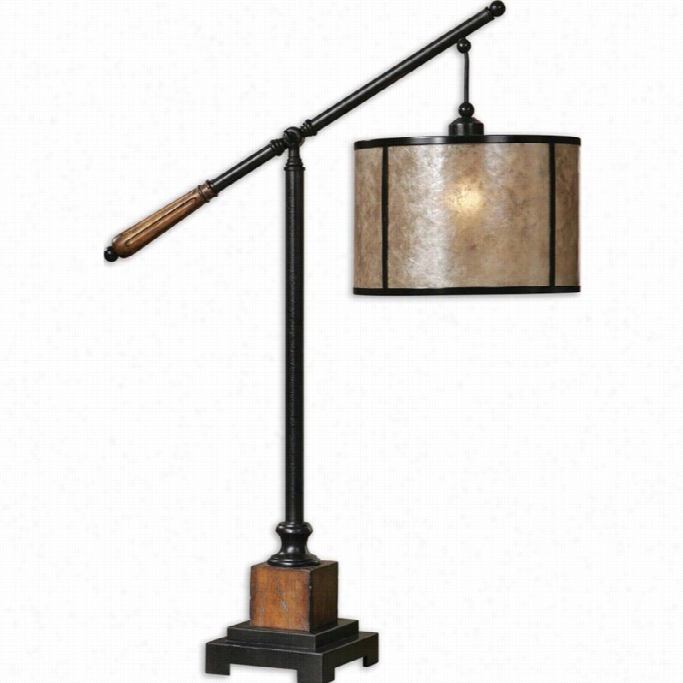 Uttermost Sitka Lajtern Table Lamp In Aged Black Metal Accented