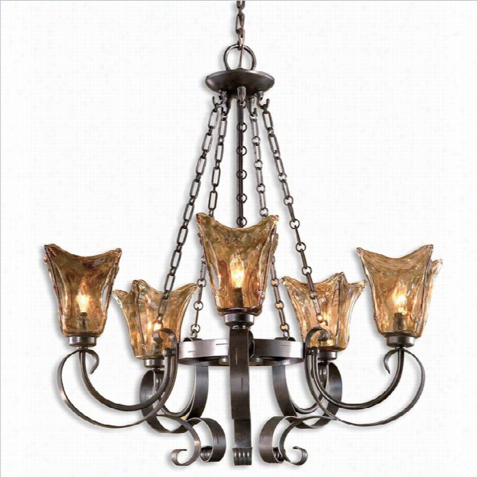 Uttermmost Vetraio 5 Light Chandelier In Oil Rubbed Bronze