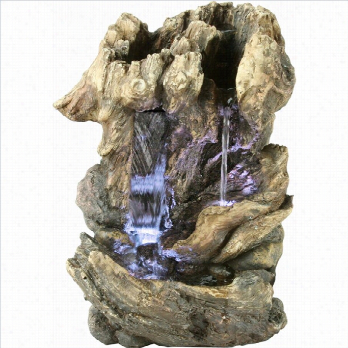 Yosemite Double Cascade Rock Waterfall Polyresin Fountain