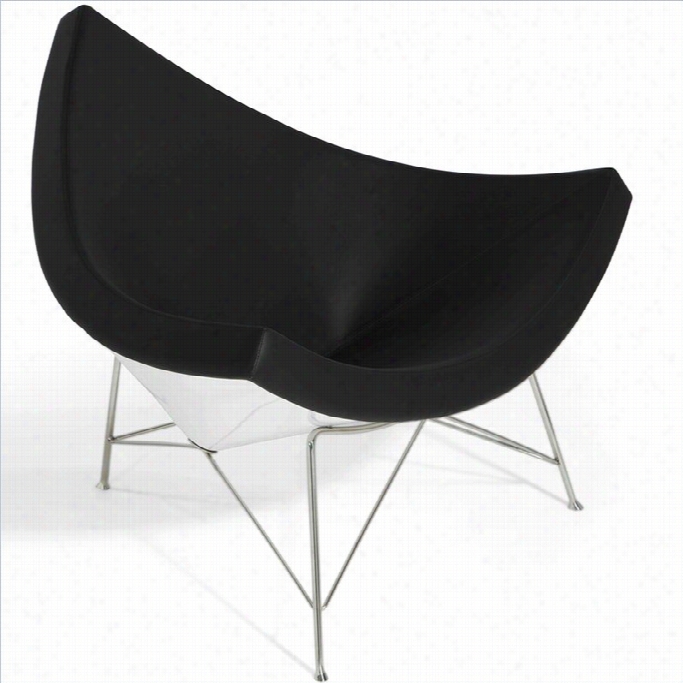 Aeon Furniturre Palm Leather Lounge Chair In Black