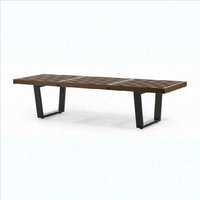 Aeon Furniture Slat Bench In Walnut And Black