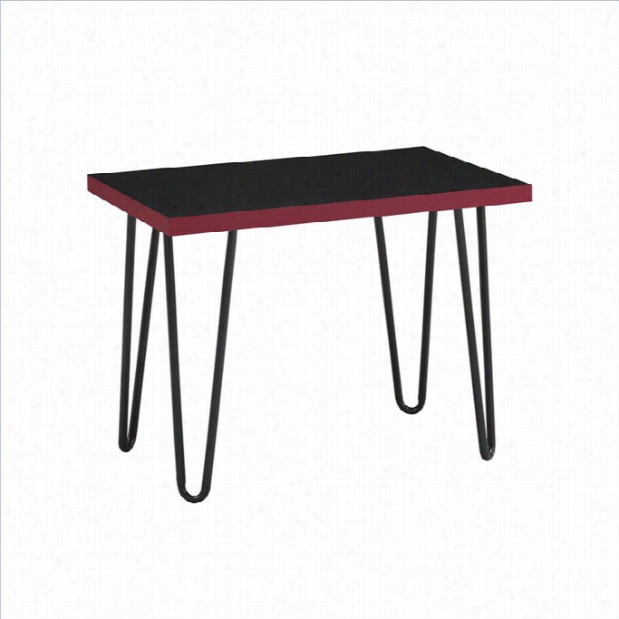 Altra Furniture Owen Retro Stool Black And Red With Black Metal Legs