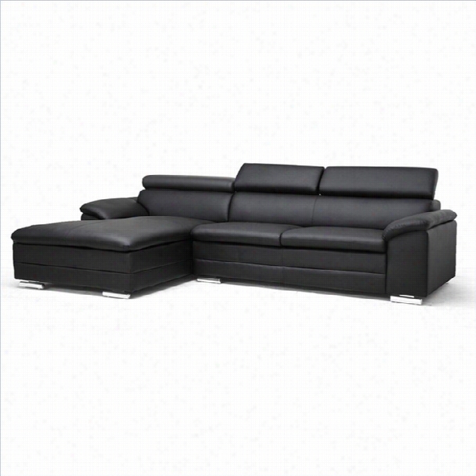 Baxton Studio Franklin Sectionals Ofa In Black