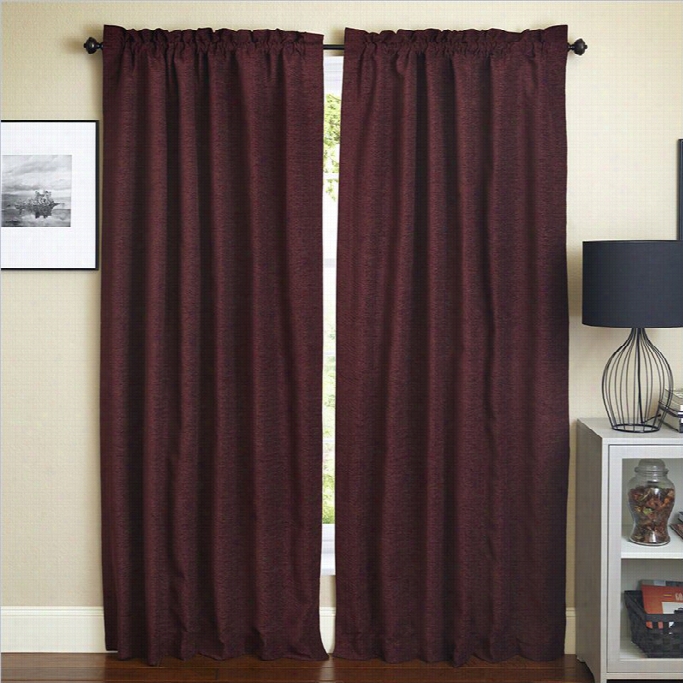 Blazing Needles 84 Inch Curtain Panels In Bordeaux (set Of  2)