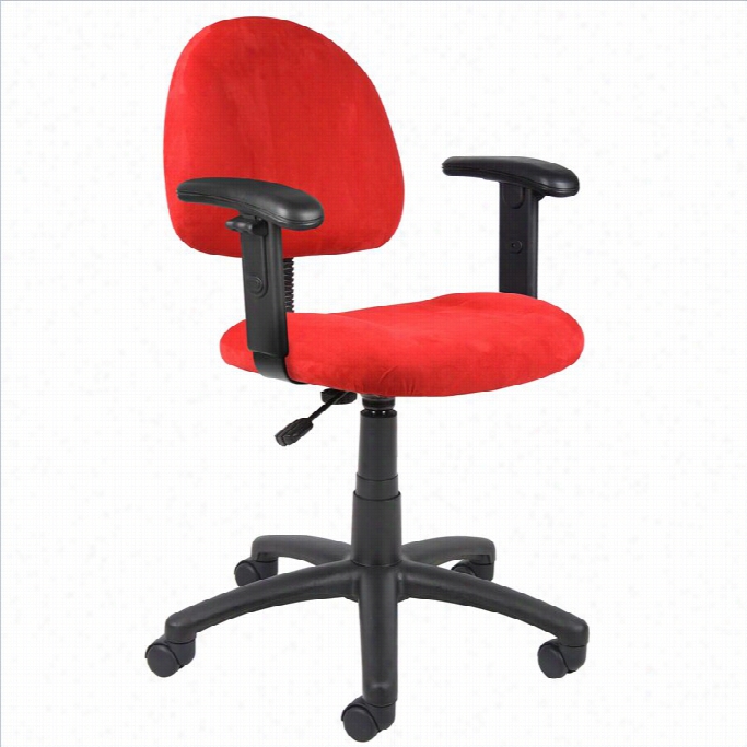 Booss Ooffiec Products Microfiber Deluxe Posture Office Chair In Red