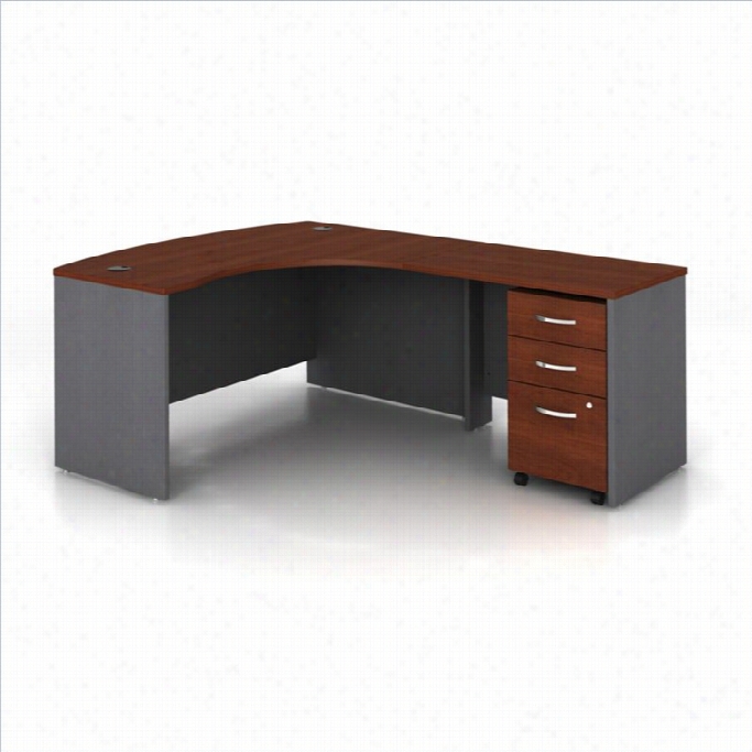 Bush Bbf Series C 3-piece Right-hand Computerbow Desk In Hansen Cherry