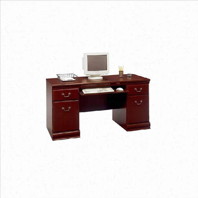 Bush Ibrmingham Wood Executive Credenza In Harvest Cherry