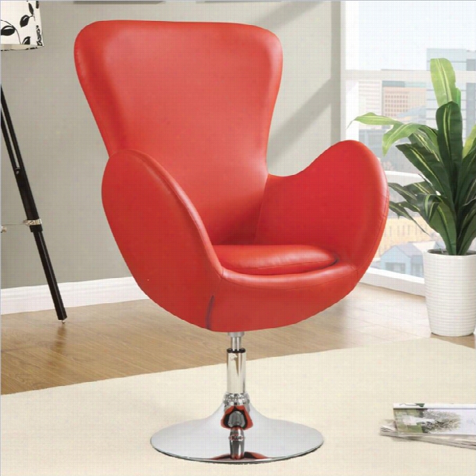Coaster Leisure Swivel Chair In Red