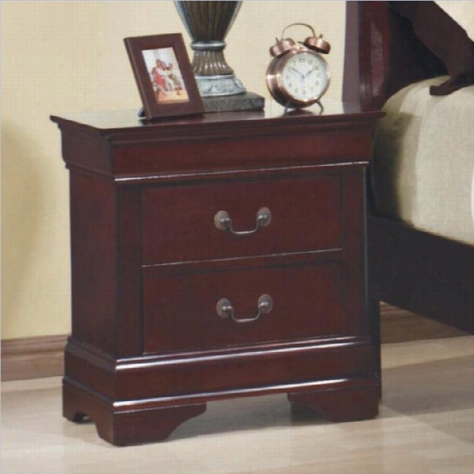 Coaster Louis Phil Ippe Two  Drawer Nightstand In Rich Cherry