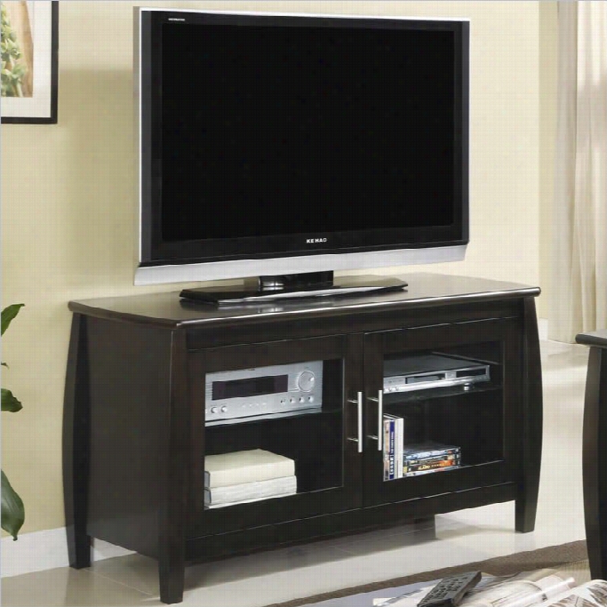 Coaster Tv Stnds Contemporary Media Onsole In Cappucino Wit Doors