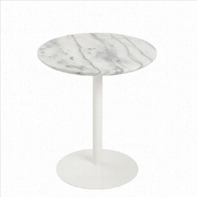 Eurostyle Tamjy Side Table In Marble And Pale