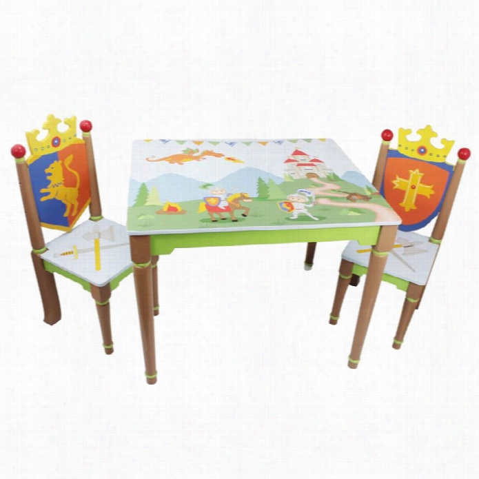 Fantasy Fields Knights & Dragons 3 Ipece Table And Chairs Set