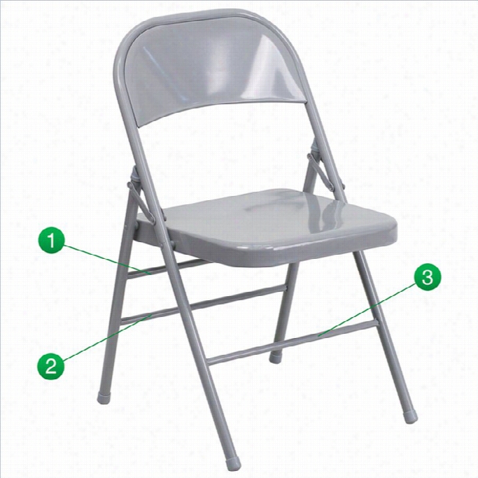 Flash Furniture Hhercules Series Metal Folidng Chair In Gray