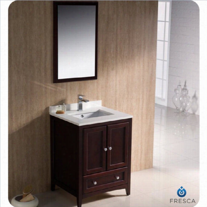 Fresca Oxfoed 24 Bathroom Vanity In Mahogany-versa N Brushed Nickel