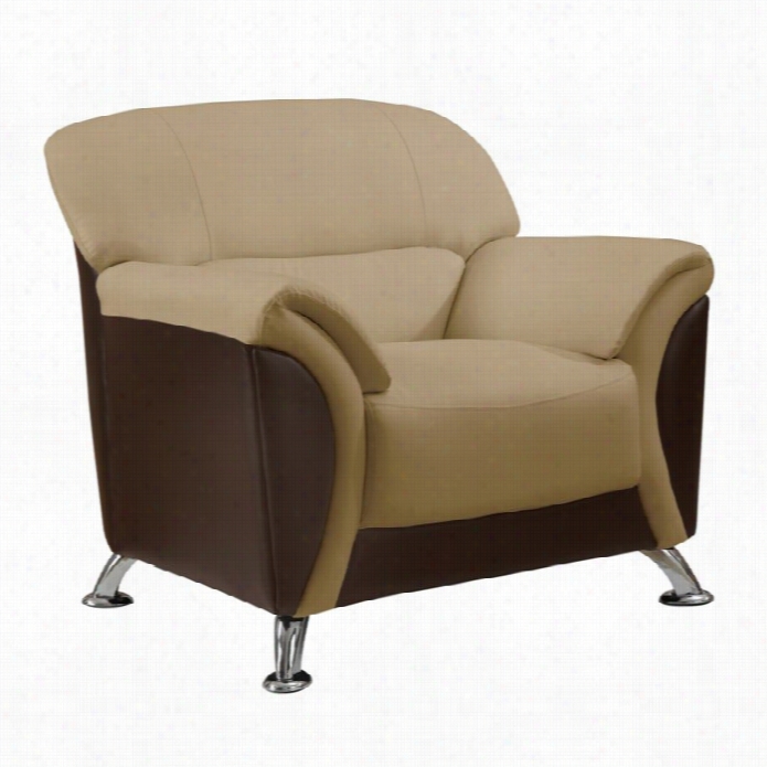 Global Furniture Usa Faux Leather Arm Chair In Cappuccino