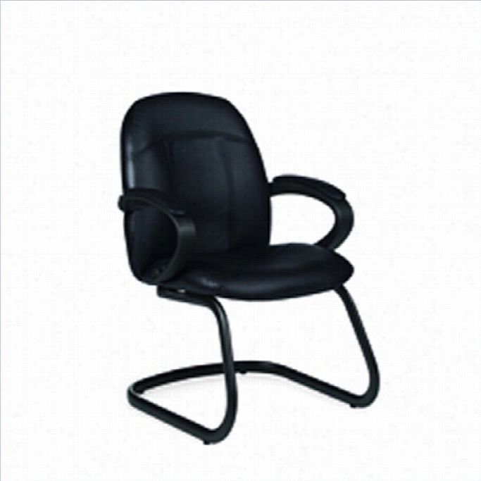 Global Tamiri Guest Armguest Chair In Mock Leather Black