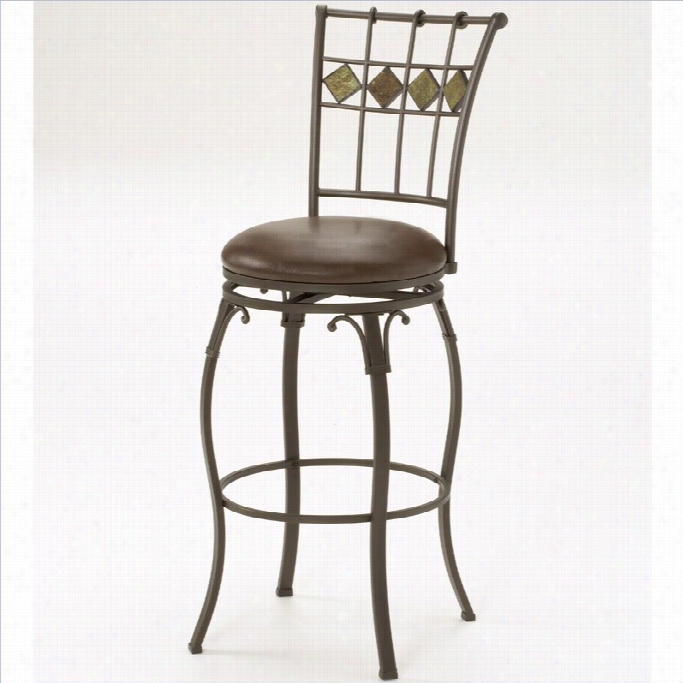 Hillsdale Lakeview 24 Swivel Counter Stool - Slate Accenti N Brown