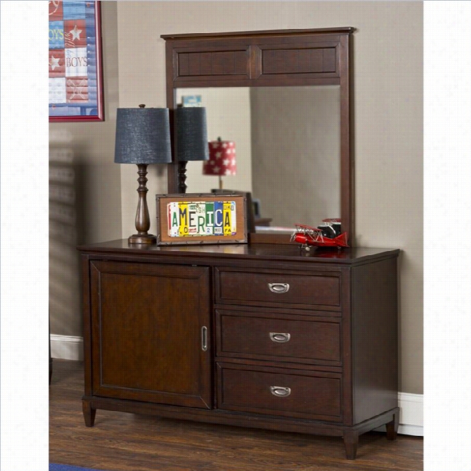 Hillsdale Westfield Dresser And Mirror Set In Espresso Finissh