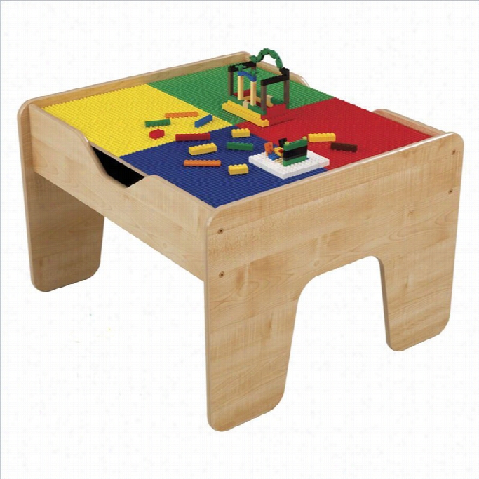 Kidkraft 2-in-1 Acctivity Table With Lego And Train Set In Natural