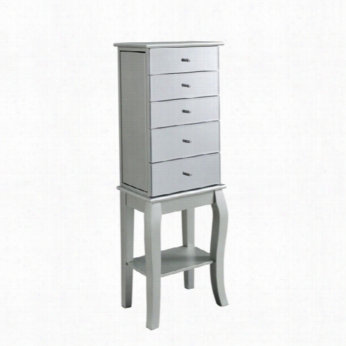 Linon Harper Jjewelry Armoire In Silver