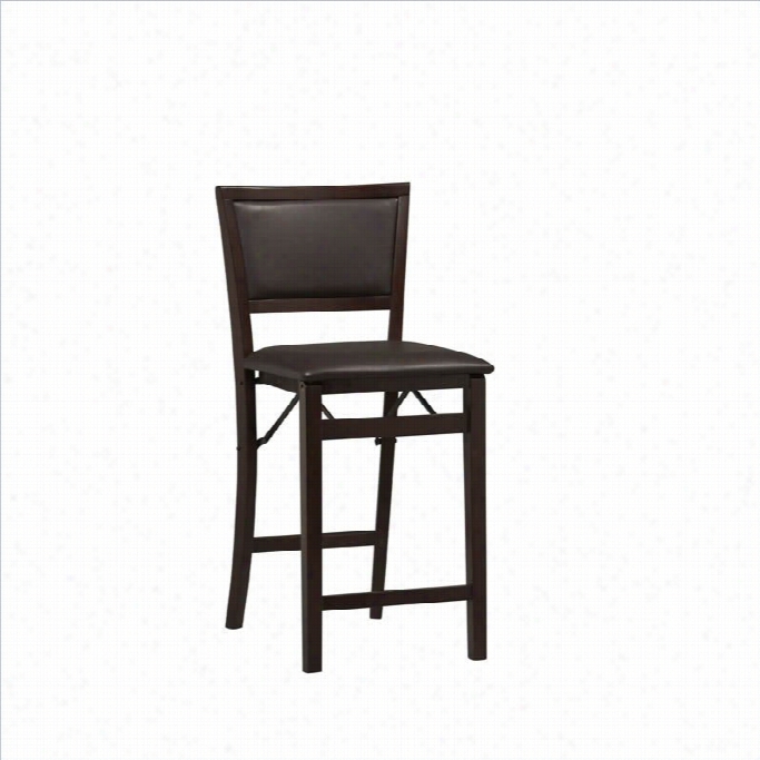 Lin In C~tinuance Triena 24p Ad Back Folding Counter Stool In Espresso