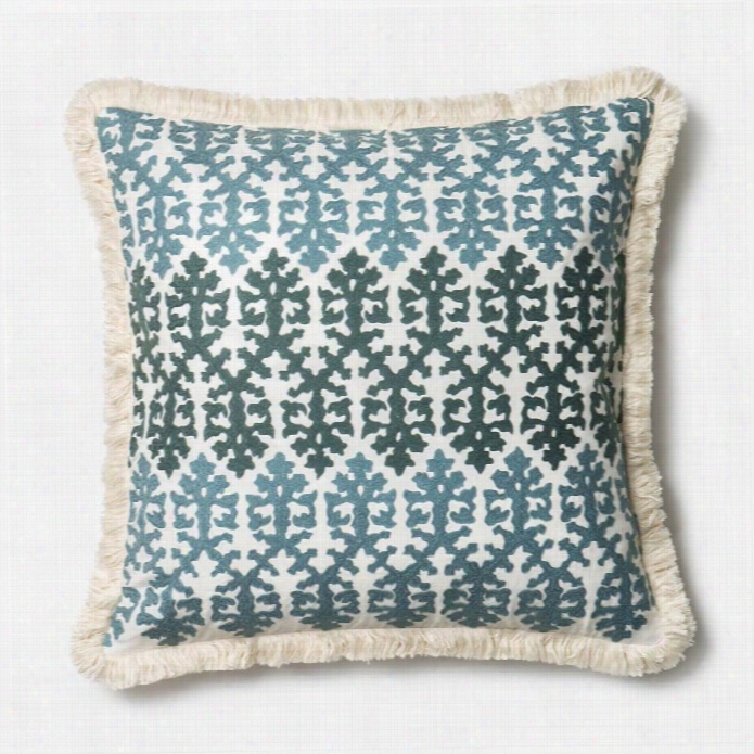 Loloi 1'10 X 1'10 Cotton Ply Pillow In Blue And W Hite