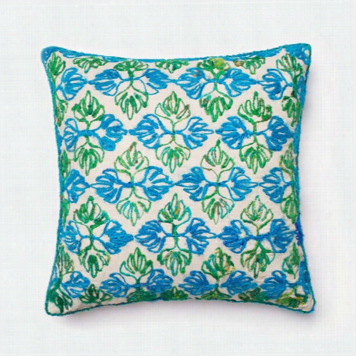 Loloi 1'100 X 1'10 Cotto Npoly Pillow In Green And Blue