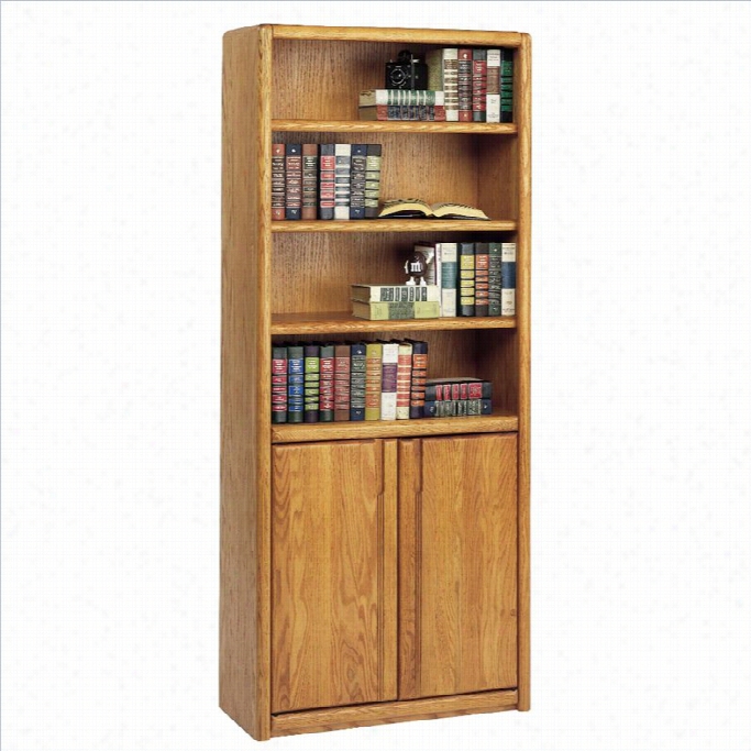 Mrtin Furn Iture Cintemporrary Bookcase With Lower Doors In Medium Oak