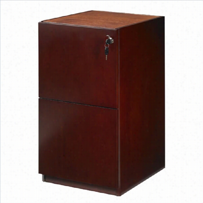 Mayline Luminary 2 Rawer Vertical Wood File Pedestal For Credenza-cherry