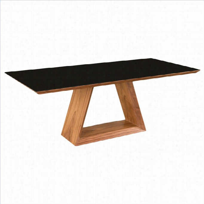 Moe's Lagarno Dining Table With Glass Top In Walnut