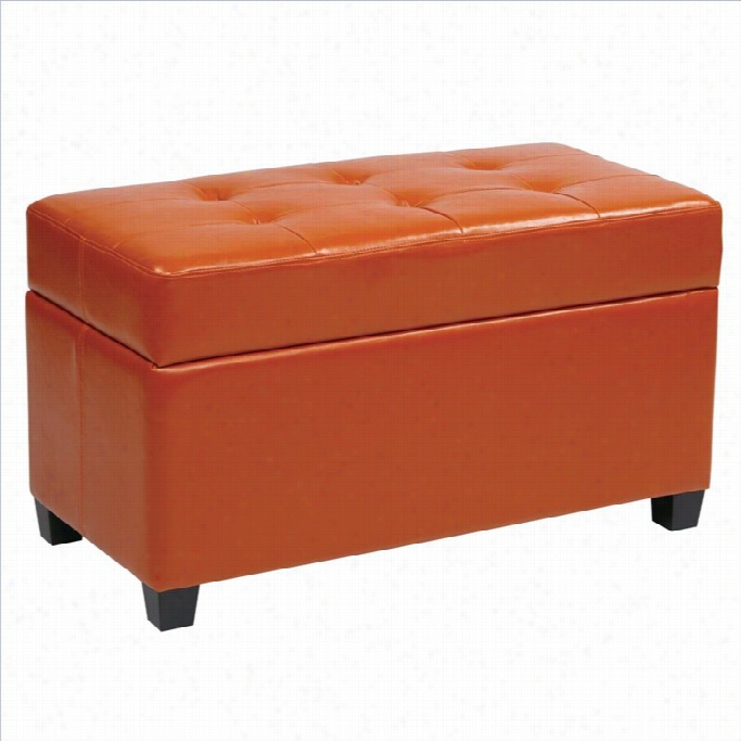 Ofice Star Meto Vinyl Storage Ottoman In Orange