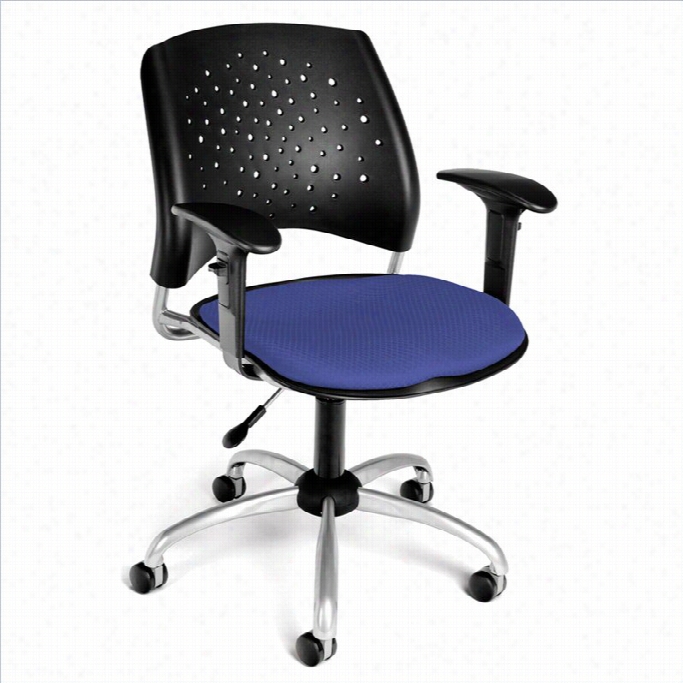 Ofm Star Swivel Office Chair With Arms In Colonial Blue