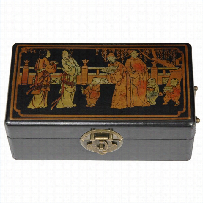 Oriental Furniture Rectnagular Box In Black