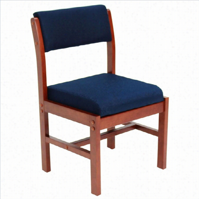 Regency Belcino Leg Base Side Guest Chair In Cherry And Blue