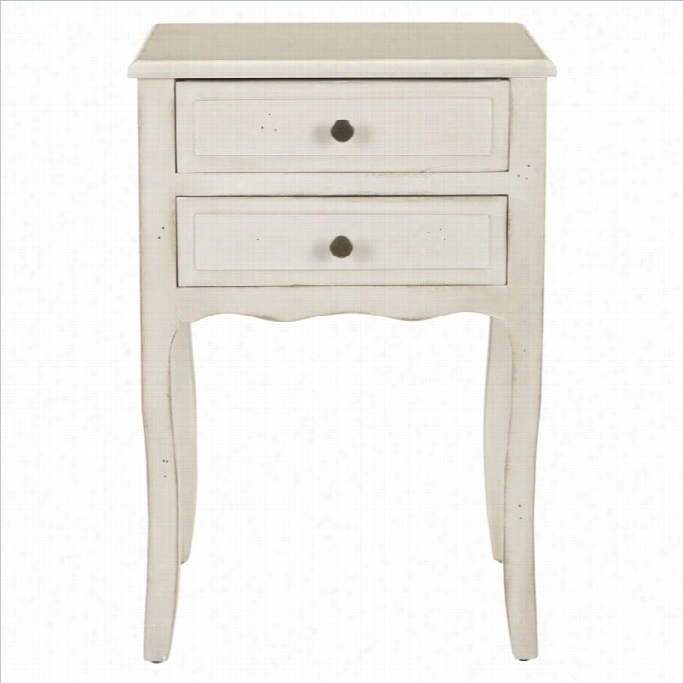 Sfavieh Colin Poplar Wood End Table In White