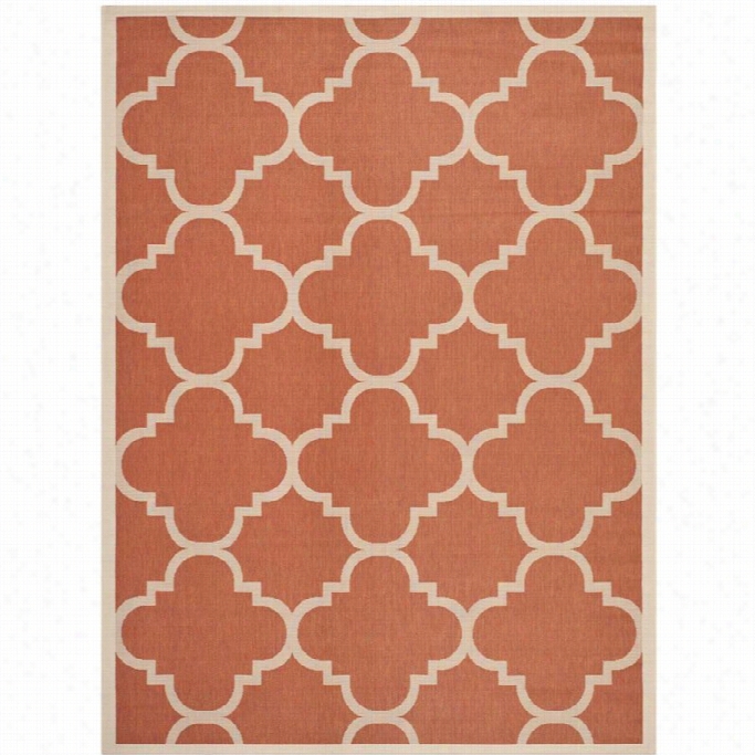 Safavieh Courtyard  Terracotta Indoor Outdoor Rug - 9' X1 2'