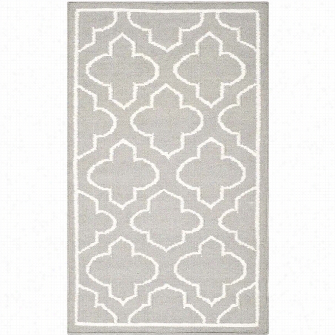 Sfav Ieh Dhurries Grey Contemporary Rug - 3' X 5'