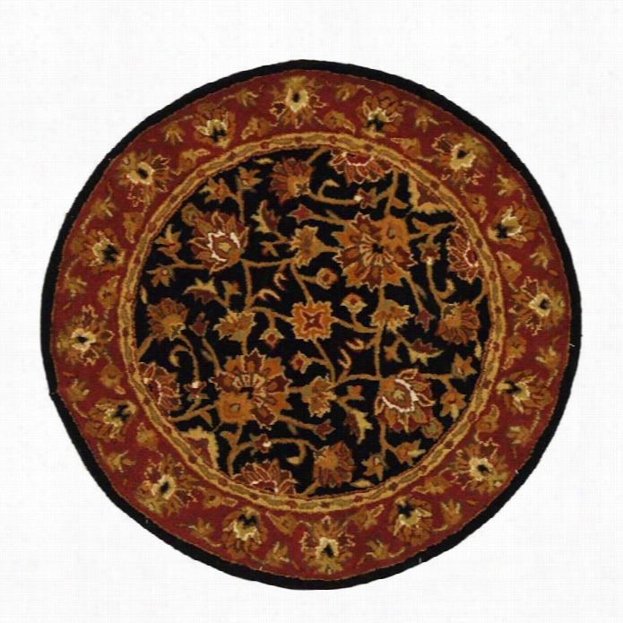 Safavihe Heritage Bl Ack Traditional Rug - Round 5'