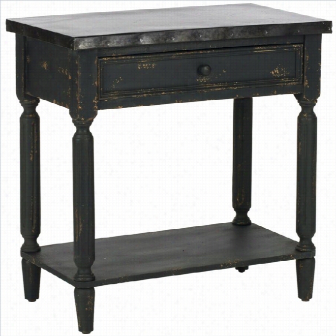 Safavieh Jo Hn Fir Wood Side Table In Antique Black