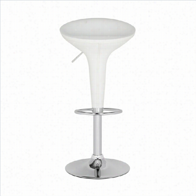 Safavieh Shedraco 23.2-31.7 Chrome Steel Bar Stool In White