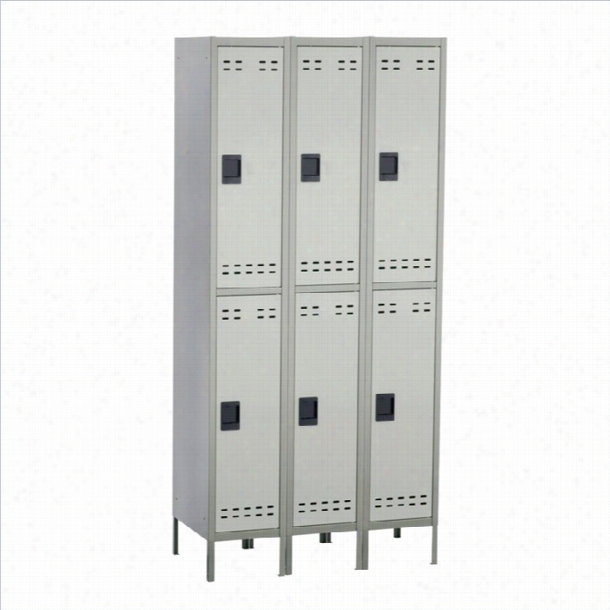 Safco Dobule Tier Locker 3 Column In Gray