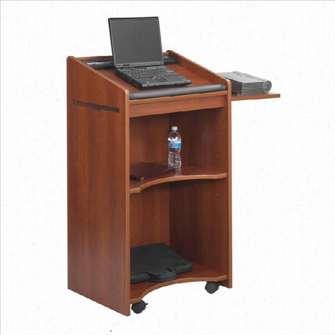 Safco Executive Mobile Lectern In Cherry