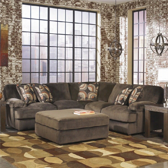 Signature Ddesign By Ashley Furniture Truscott 3 Piece Sectional In Cafe With Ottoman