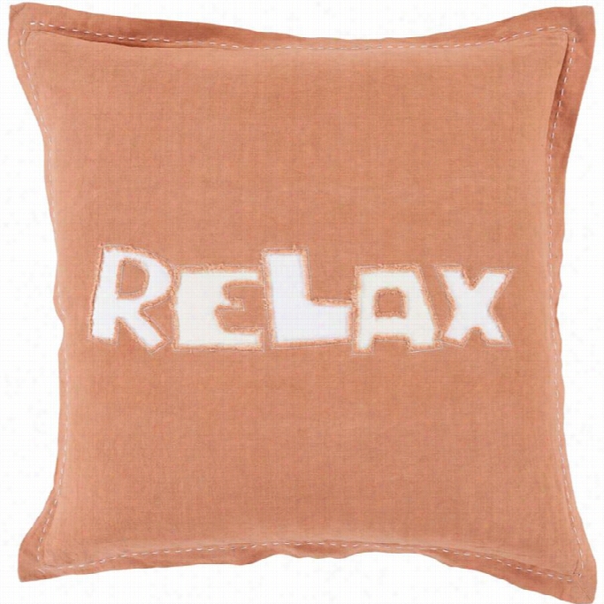 Surya Relax Poly Fill 20 Square Pillow In Rust