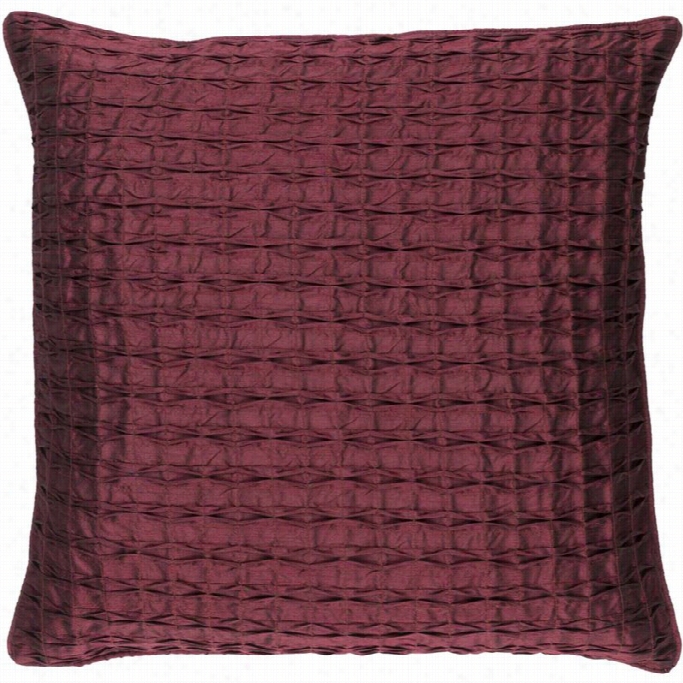 Surya Rutledge Down Fill 20 Square Pillow In Burgundy