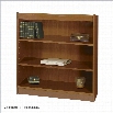 Safco WorkSpace 36H Three Shelf Square-Edge Bookcase in Medium Oak
