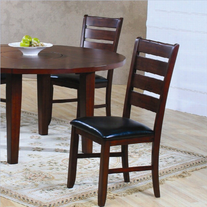 Trent  Home Ameillia Dining Chair In Dark Oak (set Of 2)