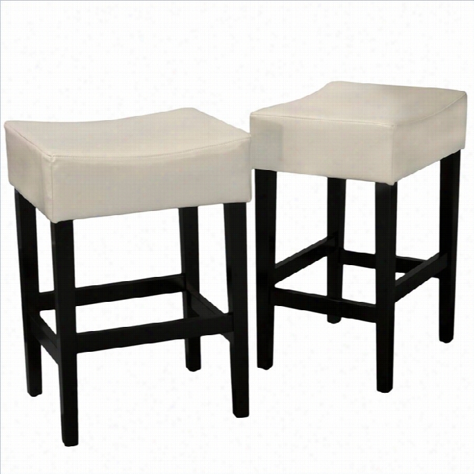 Trent Home Rodriguez 26 Bacless Counter Stools I Ivory (set Of 2)